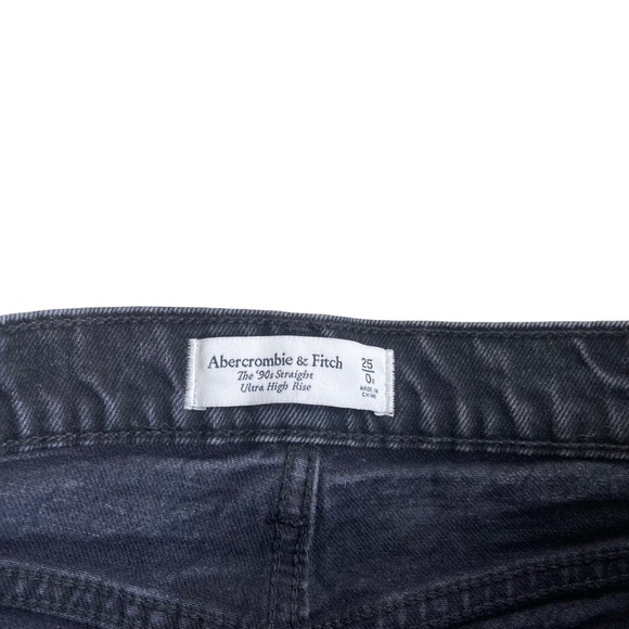 Abercrombie & Fitch Women’s The 90s Straight Ultra High Rise Black Denim Jeans - Picture 5 of 8